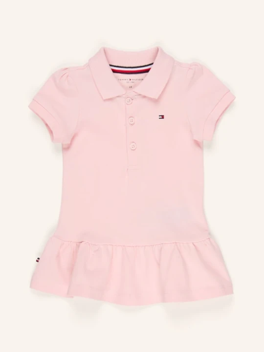 Zdjęcie produktu Tommy Hilfiger Sukienka Polo Z Pikowanym Wzorem I Falbanami rosa JASNORÓŻOWY