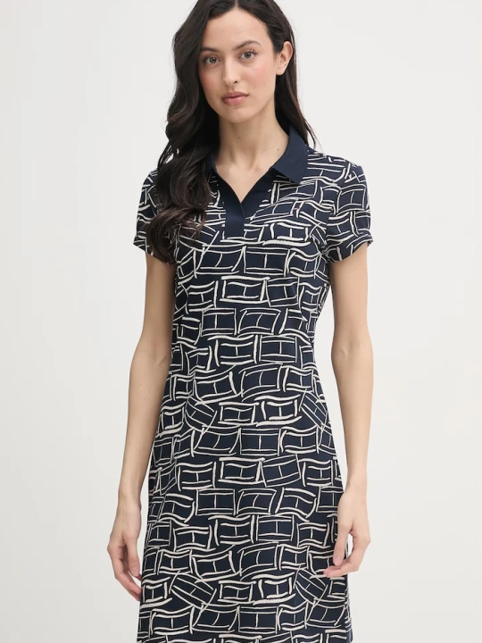 Zdjęcie produktu Tommy Hilfiger sukienka rozkloszowana granatowy