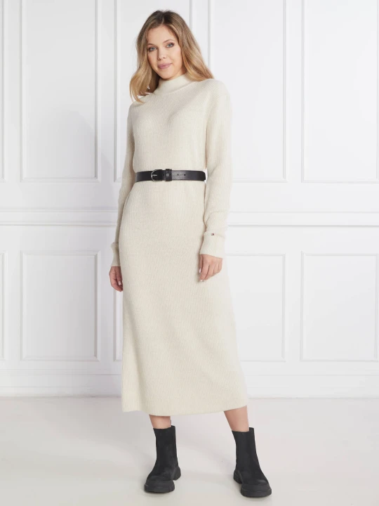 Zdjęcie produktu Tommy Hilfiger Sukienka | z dodatkiem wełny kremowy