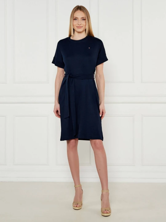 Zdjęcie produktu Tommy Hilfiger Sukienka z paskiem granatowy