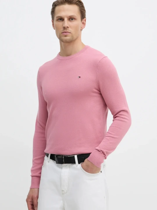 Zdjęcie produktu Tommy Hilfiger sweter bawełniany różowy