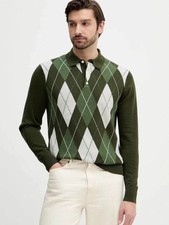 Zdjęcie produktu Tommy Hilfiger sweter bawełniany zielony