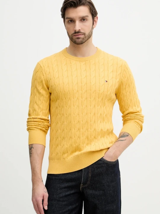 Zdjęcie produktu Tommy Hilfiger sweter męski bawełniany żółty