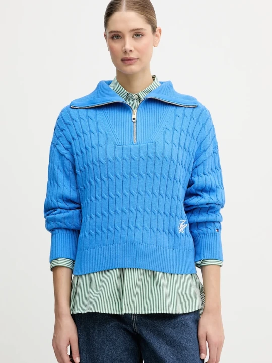 Zdjęcie produktu Tommy Hilfiger sweter bawełniany niebieski