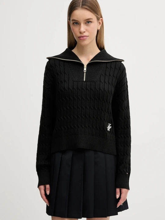 Zdjęcie produktu Tommy Hilfiger sweter bawełniany czarny