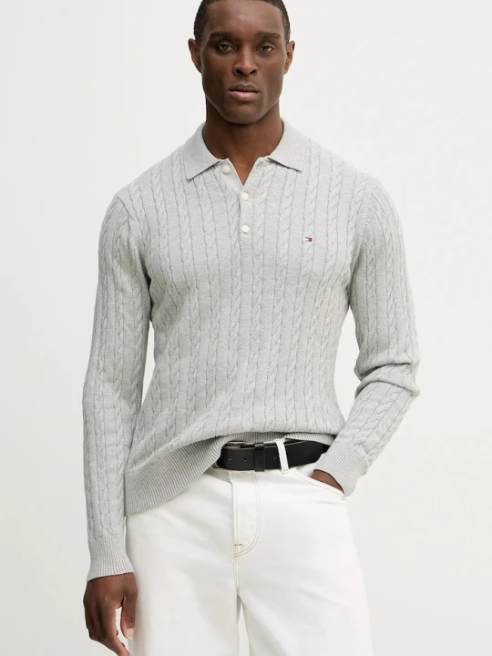 Zdjęcie produktu Tommy Hilfiger sweter męski bawełniany szary