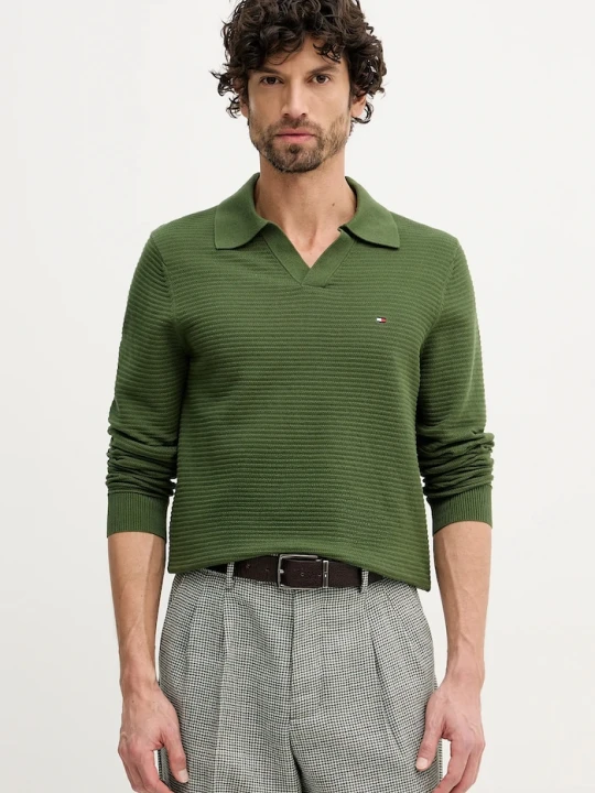 Zdjęcie produktu Tommy Hilfiger sweter bawełniany zielony