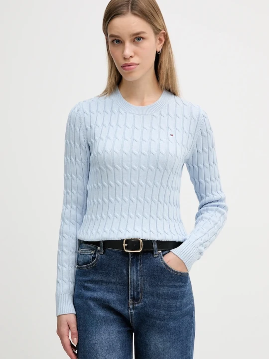 Zdjęcie produktu Tommy Hilfiger sweter bawełniany niebieski