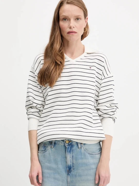 Zdjęcie produktu Tommy Hilfiger sweter bawełniany biały