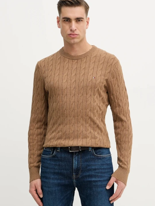Zdjęcie produktu Tommy Hilfiger sweter męski bawełniany brązowy