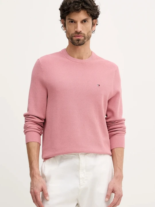 Zdjęcie produktu Tommy Hilfiger sweter męski bawełniany różowy