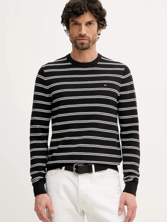Zdjęcie produktu Tommy Hilfiger sweter bawełniany czarny
