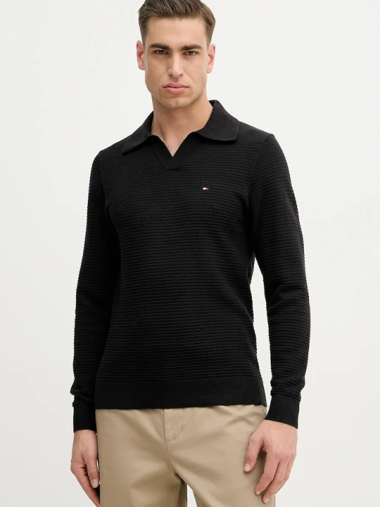 Zdjęcie produktu Tommy Hilfiger sweter bawełniany czarny