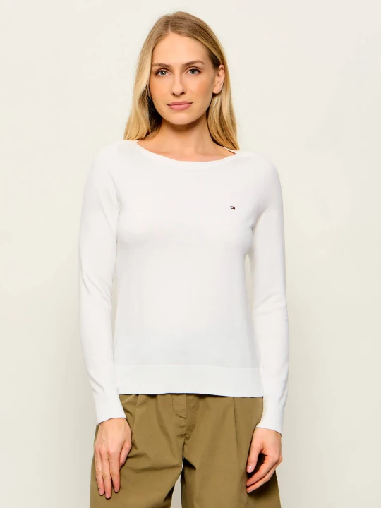 Zdjęcie produktu Tommy Hilfiger Sweter Boa | Regular Fit biały