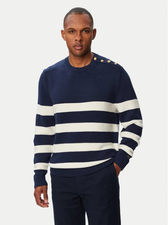 Zdjęcie produktu Tommy Hilfiger Sweter Breton MW0MW43502 Granatowy Regular Fit