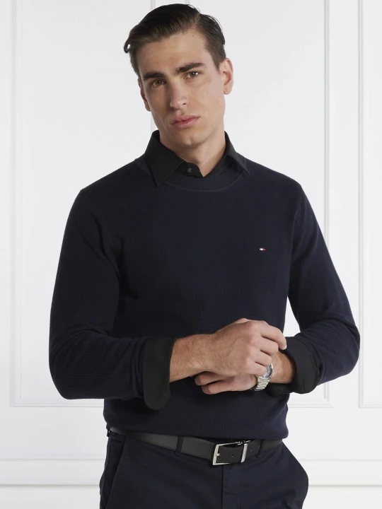 Zdjęcie produktu Tommy Hilfiger Sweter CHAIN RIDGE STRUCTURE granatowy