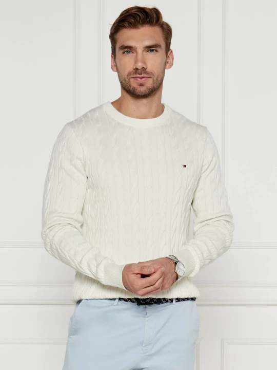 Zdjęcie produktu Tommy Hilfiger Sweter CLASSIC CABLE TH x F.C. Liverpool | Regular Fit kremowy