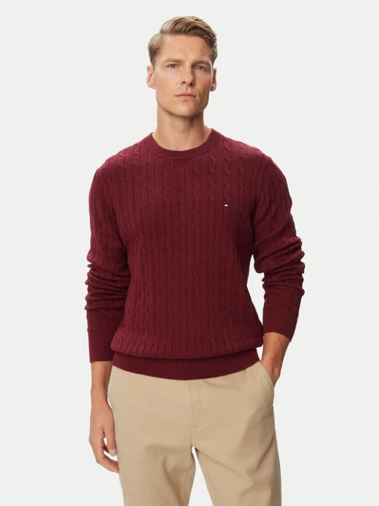 Zdjęcie produktu Tommy Hilfiger Sweter Classic MW0MW33132 Bordowy Regular Fit