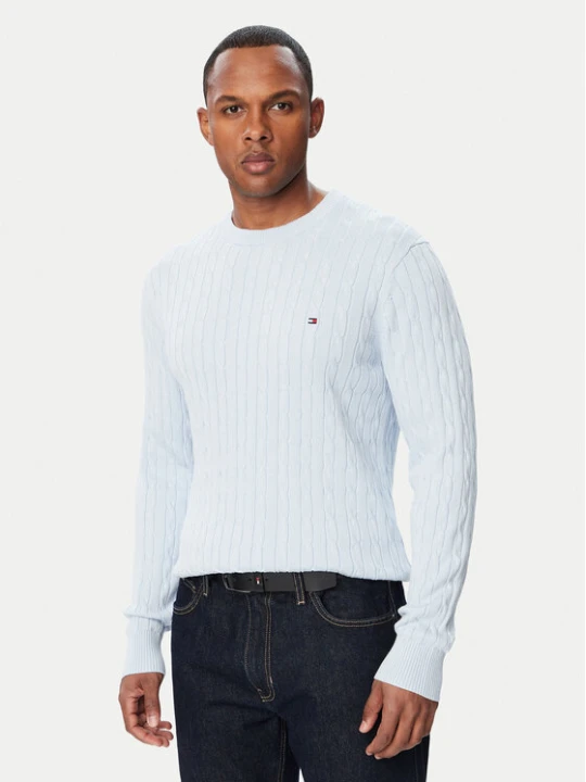 Zdjęcie produktu Tommy Hilfiger Sweter Classic MW0MW33132 Niebieski jasny Regular Fit