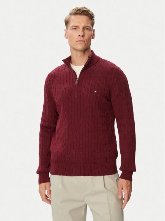 Zdjęcie produktu Tommy Hilfiger Sweter Classic MW0MW36532 Bordowy Regular Fit