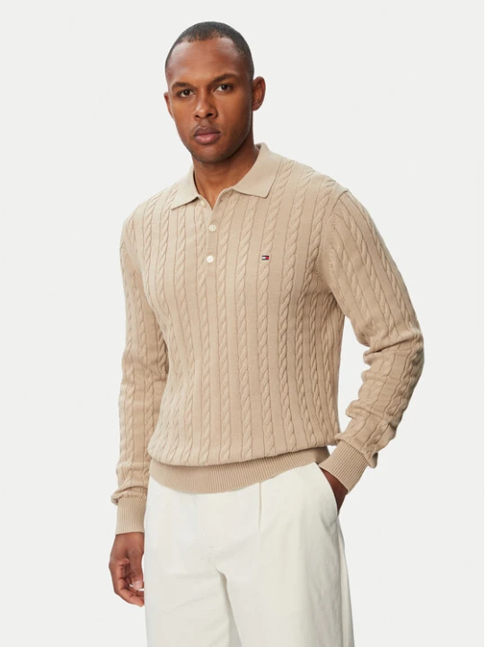 Zdjęcie produktu Tommy Hilfiger Sweter Classic MW0MW41955 Beżowy jasny Regular Fit