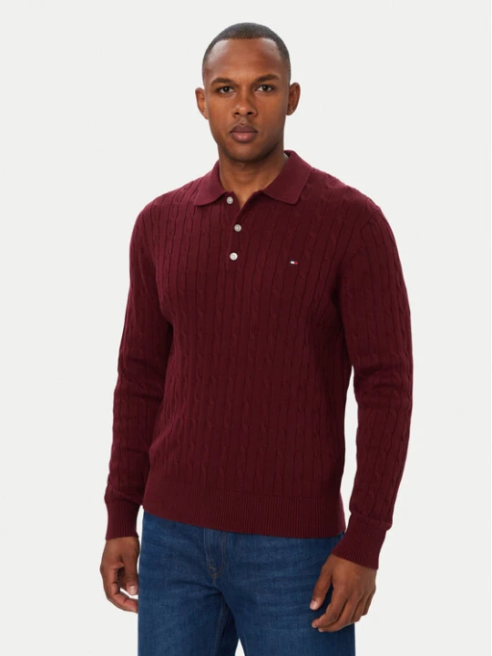 Zdjęcie produktu Tommy Hilfiger Sweter Classic MW0MW41955 Bordowy Regular Fit
