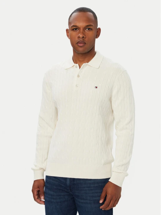 Zdjęcie produktu Tommy Hilfiger Sweter Classic MW0MW41955 Kremowy Regular Fit