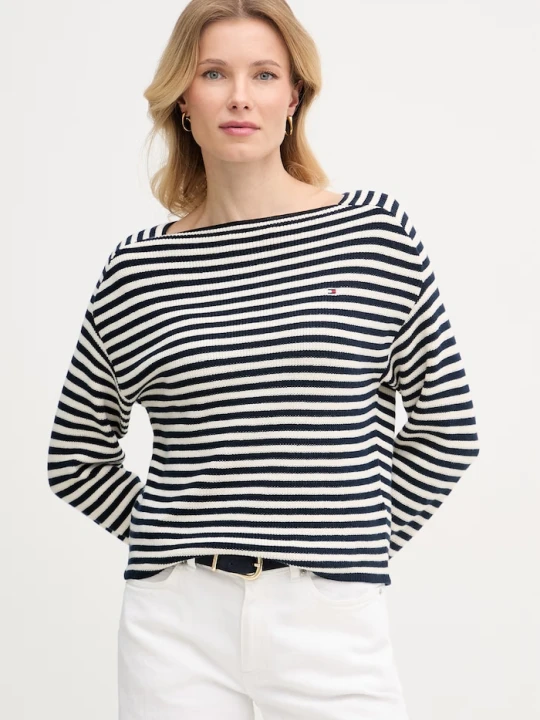 Zdjęcie produktu Tommy Hilfiger sweter damski bawełniany granatowy