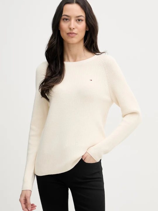 Zdjęcie produktu Tommy Hilfiger sweter damski bawełniany beżowy