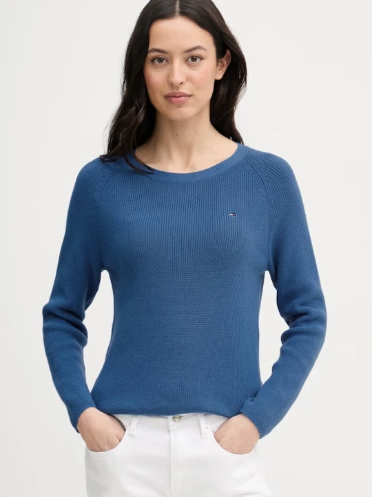 Zdjęcie produktu Tommy Hilfiger sweter damski bawełniany niebieski