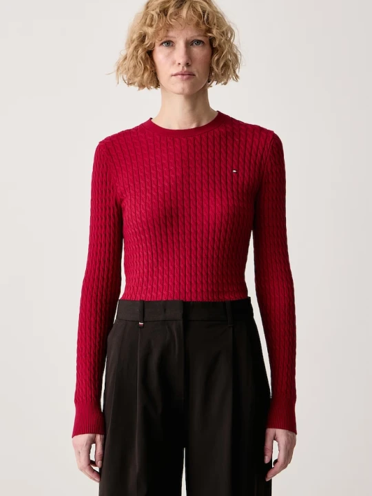 Zdjęcie produktu Tommy Hilfiger sweter damski bawełniany bordowy