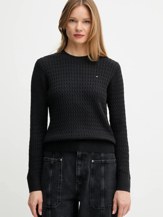 Zdjęcie produktu Tommy Hilfiger sweter damski bawełniany czarny