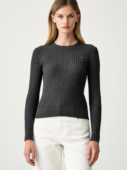 Zdjęcie produktu Tommy Hilfiger sweter damski bawełniany szary