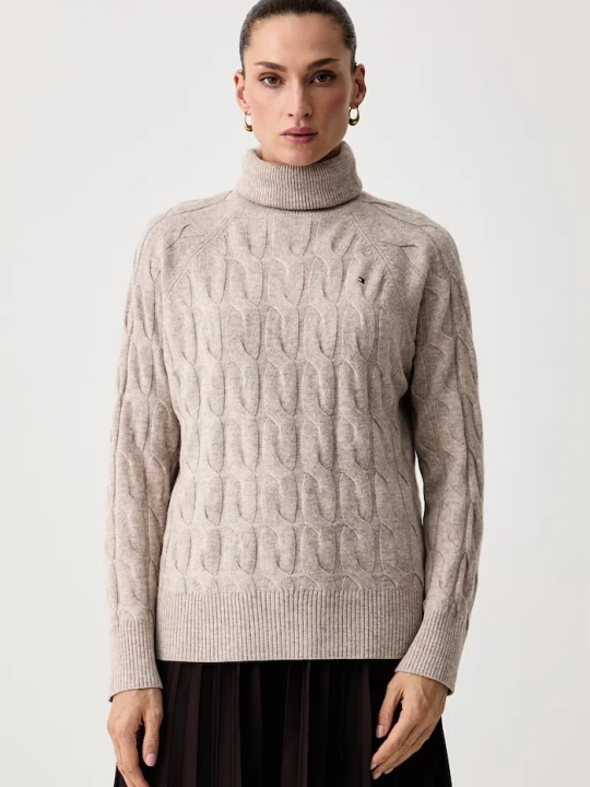 Zdjęcie produktu Tommy Hilfiger sweter damski wełniany beżowy