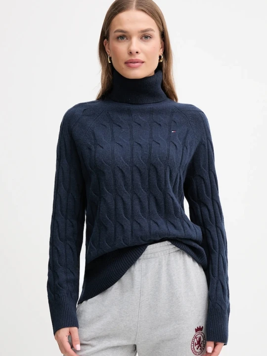 Zdjęcie produktu Tommy Hilfiger sweter damski wełniany granatowy