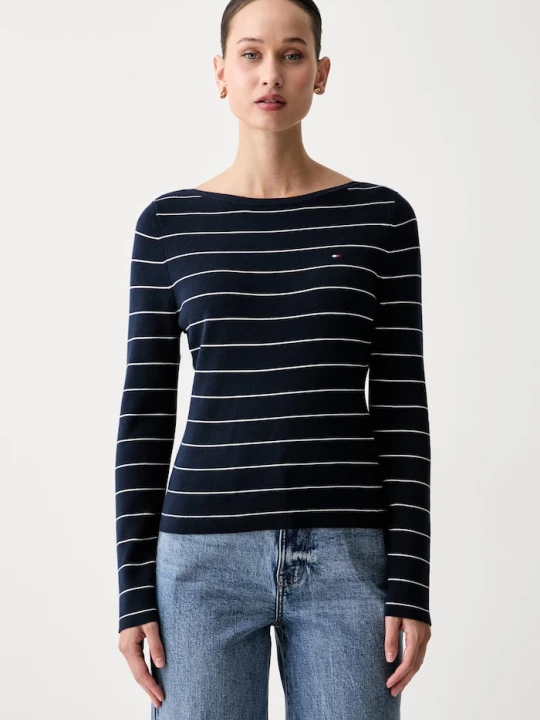 Zdjęcie produktu Tommy Hilfiger sweter damski z bawełną granatowy