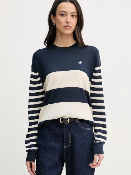 Zdjęcie produktu Tommy Hilfiger sweter damski z dodatkiem jedwabiu granatowy