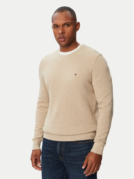 Zdjęcie produktu Tommy Hilfiger Sweter Essential MW0MW36347 Beżowy jasny Regular Fit