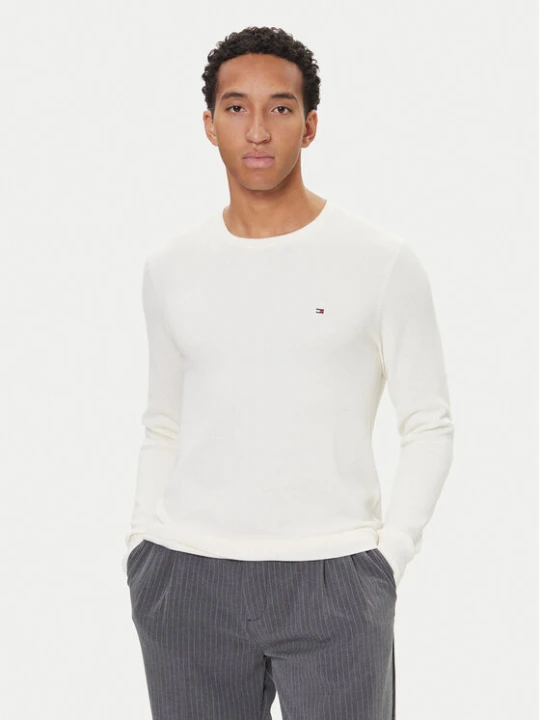 Zdjęcie produktu Tommy Hilfiger Sweter Essential MW0MW36347 Écru Regular Fit Kremowy