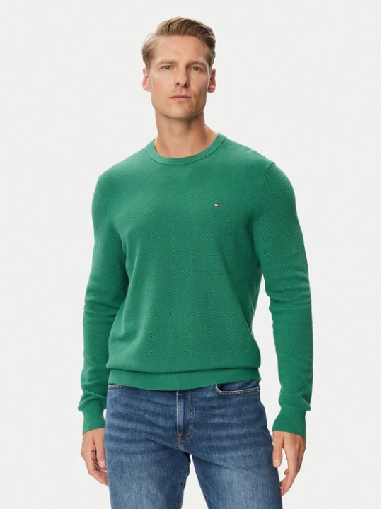 Zdjęcie produktu Tommy Hilfiger Sweter Essential MW0MW36347 Zielony ciemny Regular Fit
