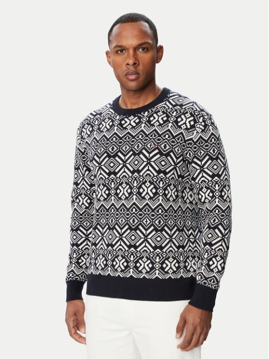 Zdjęcie produktu Tommy Hilfiger Sweter Fairisle MW0MW44815 Granatowy Regular Fit