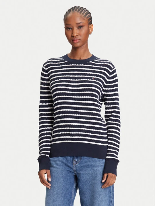 Zdjęcie produktu Tommy Hilfiger Sweter Fine WW0WW44993 Granatowy Regular Fit