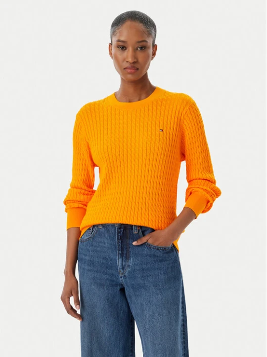 Zdjęcie produktu Tommy Hilfiger Sweter Fine WW0WW44993 Pomarańczowy Regular Fit