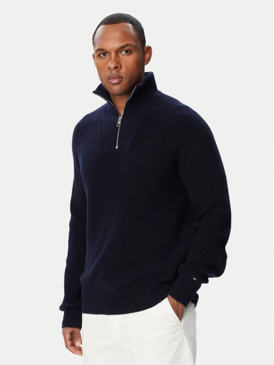 Zdjęcie produktu Tommy Hilfiger Sweter Fisherman MW0MW42531 Granatowy Regular Fit