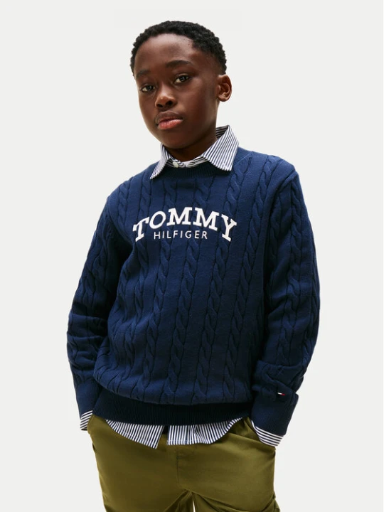 Zdjęcie produktu Tommy Hilfiger Sweter KG0KG08953 Granatowy Regular Fit