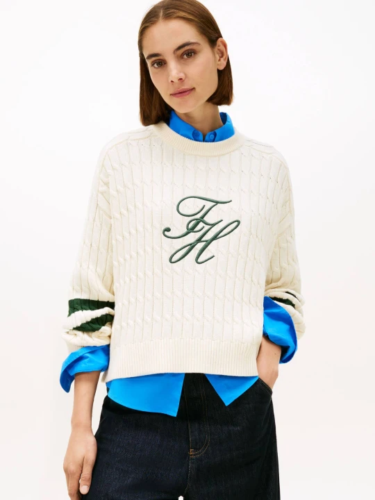 Zdjęcie produktu Tommy Hilfiger Sweter | Loose fit kremowy
