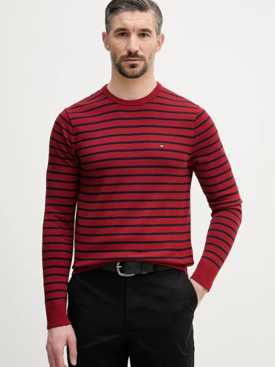 Zdjęcie produktu Tommy Hilfiger sweter męski bawełniany bordowy