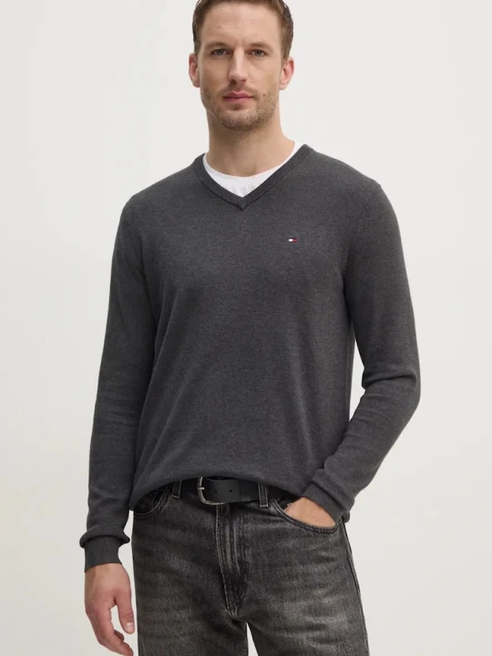 Zdjęcie produktu Tommy Hilfiger sweter męski bawełniany szary