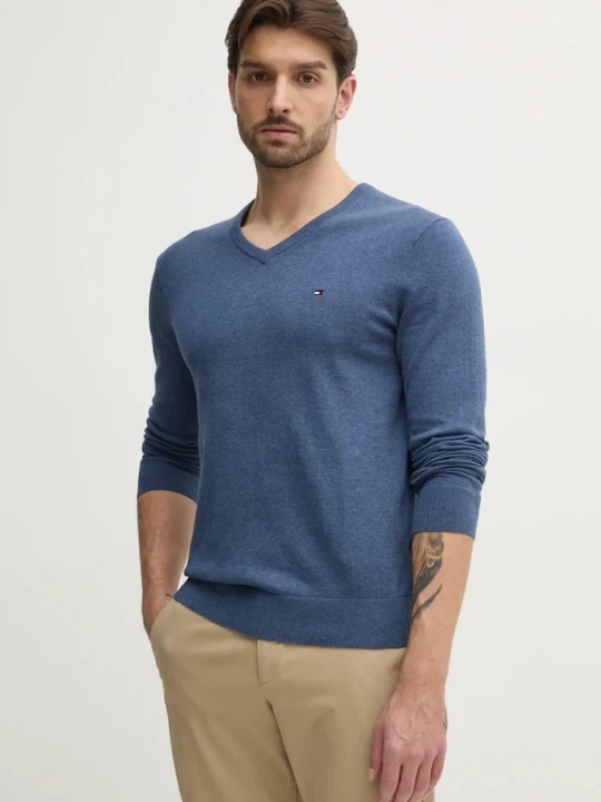 Zdjęcie produktu Tommy Hilfiger sweter męski bawełniany niebieski