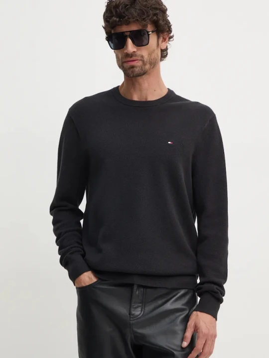 Zdjęcie produktu Tommy Hilfiger sweter męski bawełniany czarny